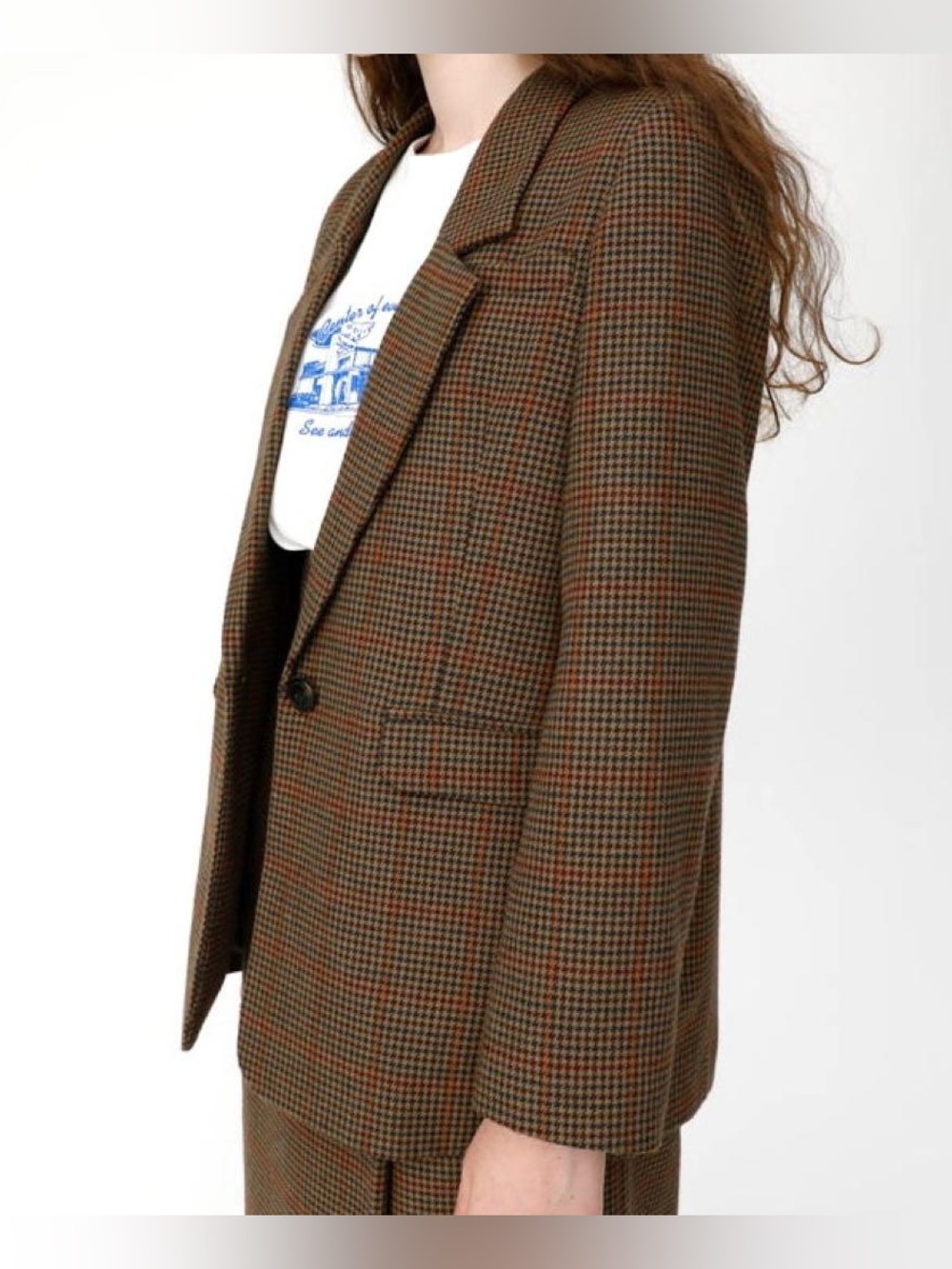 Moussy Classic Check Oversized Blazer